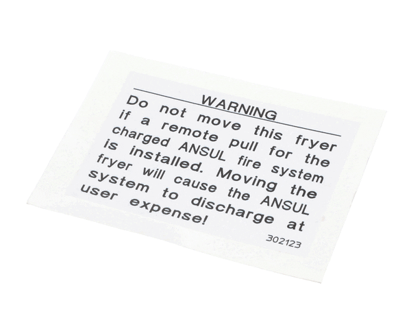 WELLS 2M-302123 LABEL WARNING DO NOT MOVE