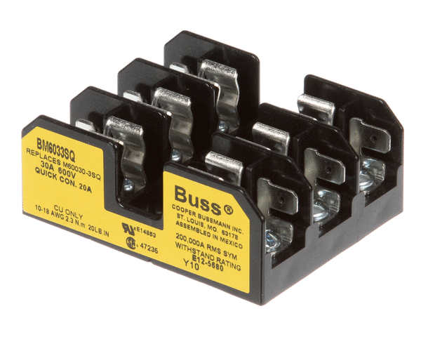 CHAMPION - MOYER DIEBEL 106925 FUSE BLOCK 600V/30A 3P CC TYPE