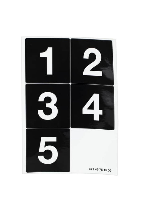 ELECTROLUX PROFESSIONAL 0W7O3N BLACK STICKERS WITH WHITE NUMBERS; 6 TO 10
