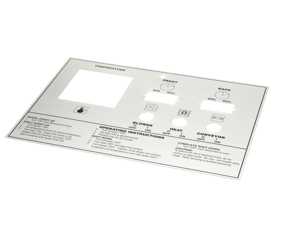 MIDDLEBY 39464 LABEL CONTROL FACE PS570/555