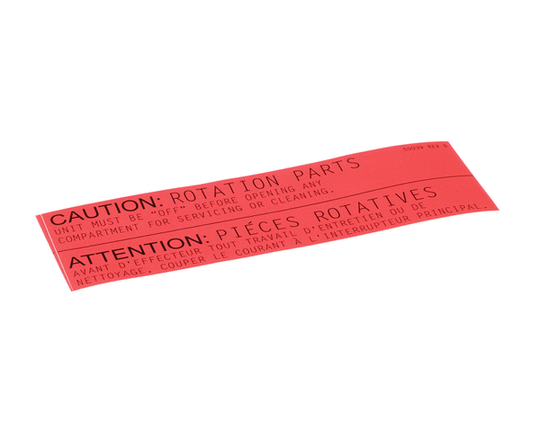 MIDDLEBY 50039 LABEL CAUTION ROTATING PT US/CAN