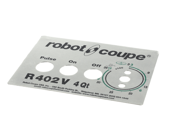 ROBOT COUPE 408006 DATA PLATE R402V