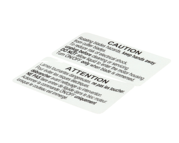 ROBOT COUPE 89636 ADHESIVE SECURED LABEL