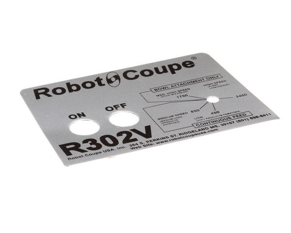 ROBOT COUPE RV30204 DATA PLATE (R302V)