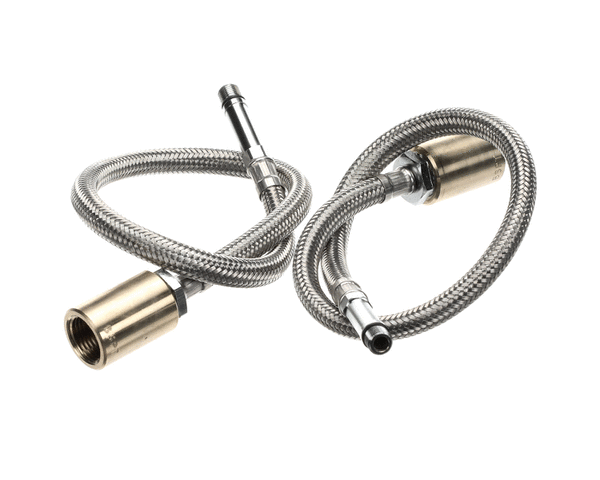 T&S BRASS 019217-40 (2) 18 STAINLESS STEEL SUPPLY HOSES W/ 1