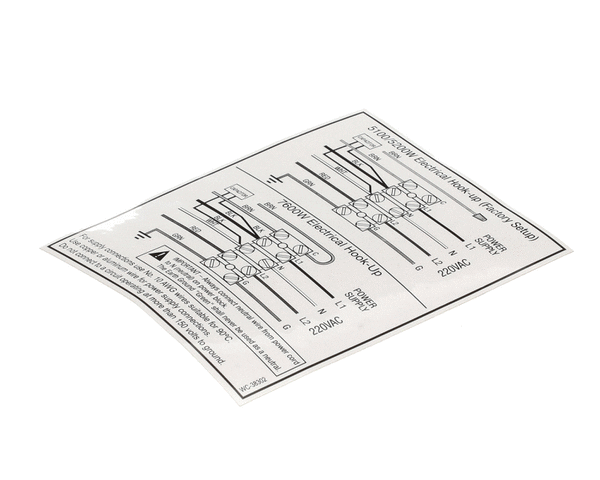 WILBUR CURTIS WC-38302 LABEL  ELECT HOOKUP 5100/5200